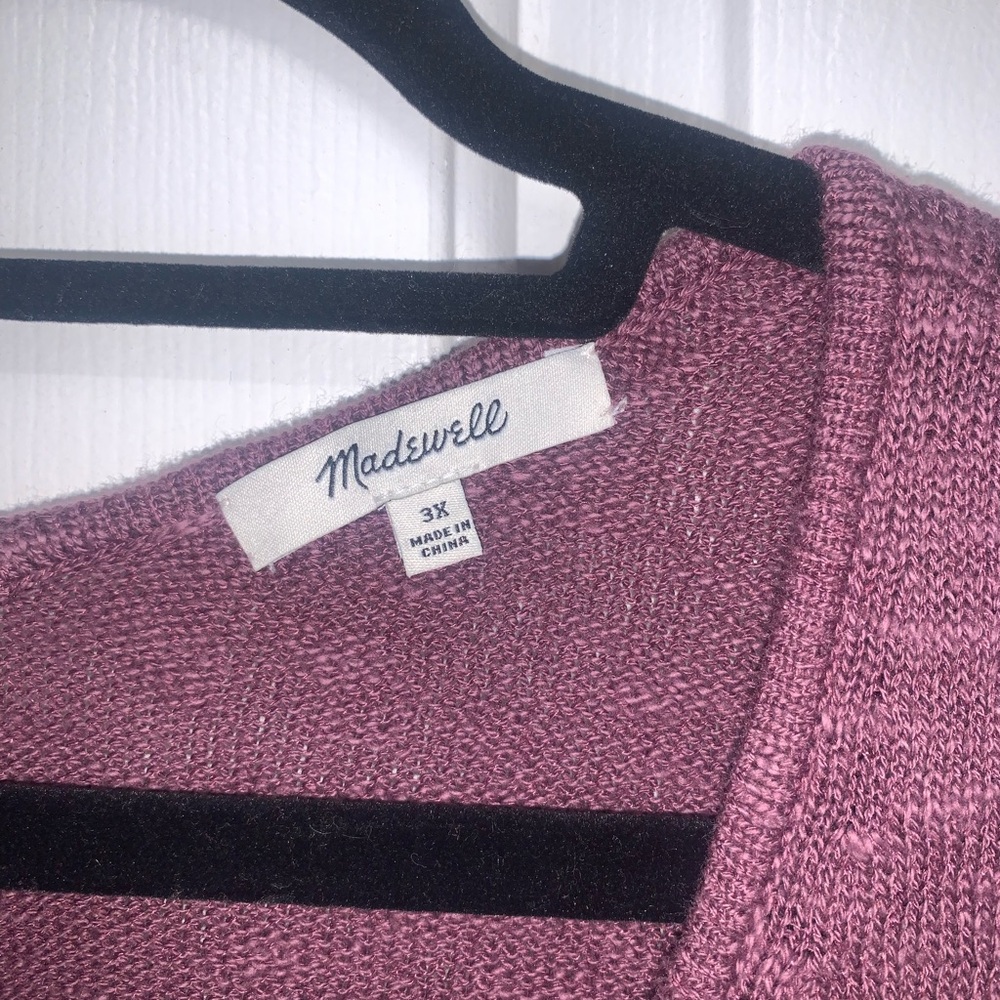 MADEWELL Marled Ellendale Sweater‎ Tee. Plum. COTTON LINEN BLEND. 3X - Picture 10 of 10